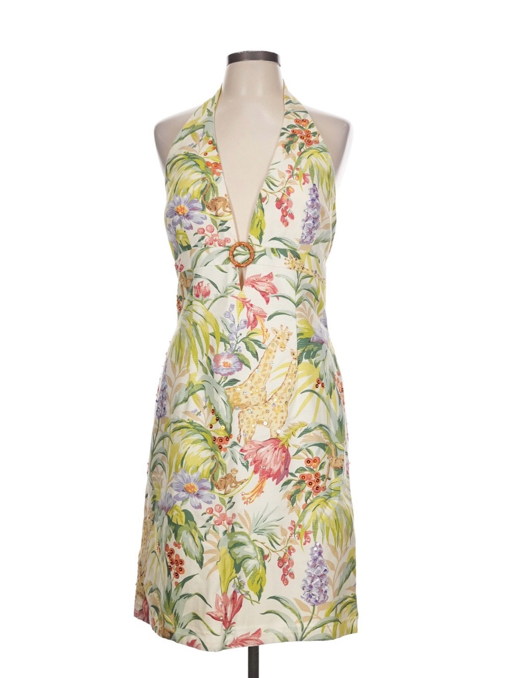 Muse Tropical Safari Print Cocktail Dress 12